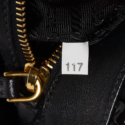 Prada Vernice Gaufre Shoulder Bag Black 7 of 12