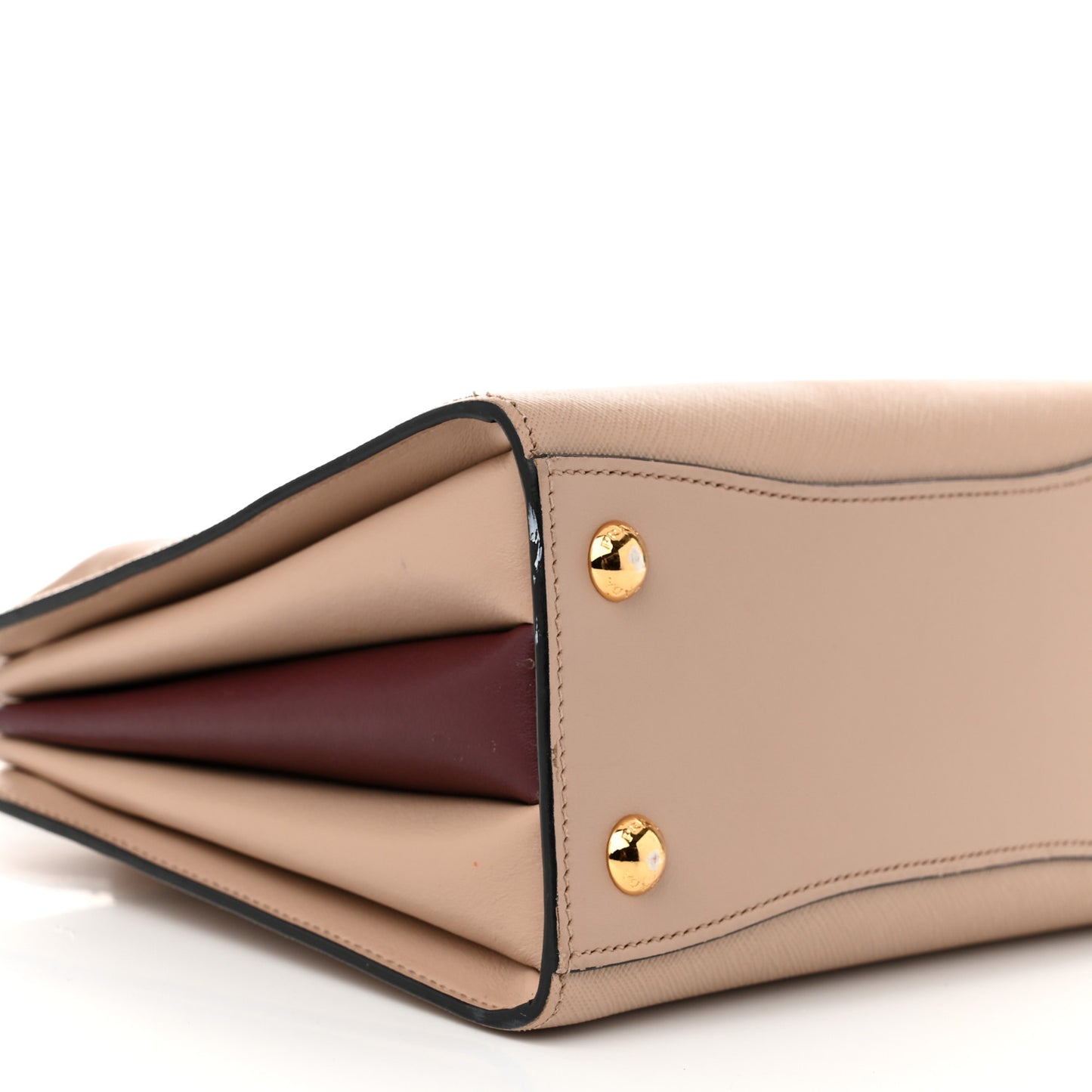 Saffiano City Calfskin Small Bibliotheque Top Handle Cammeo Granato