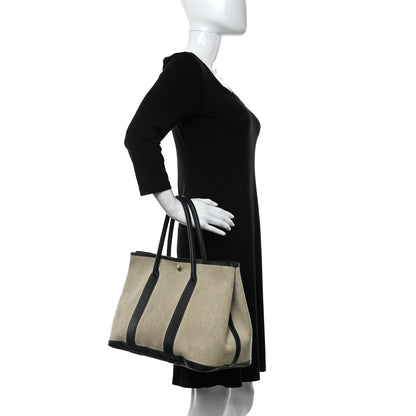 Hermes Toile Buffle Skipper Garden Party 36 MM Tote Black 2 of 9
