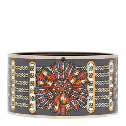Hermes Enamel Printed Rubans de Cheval Extra Wide Bracelet 65 1 of 5