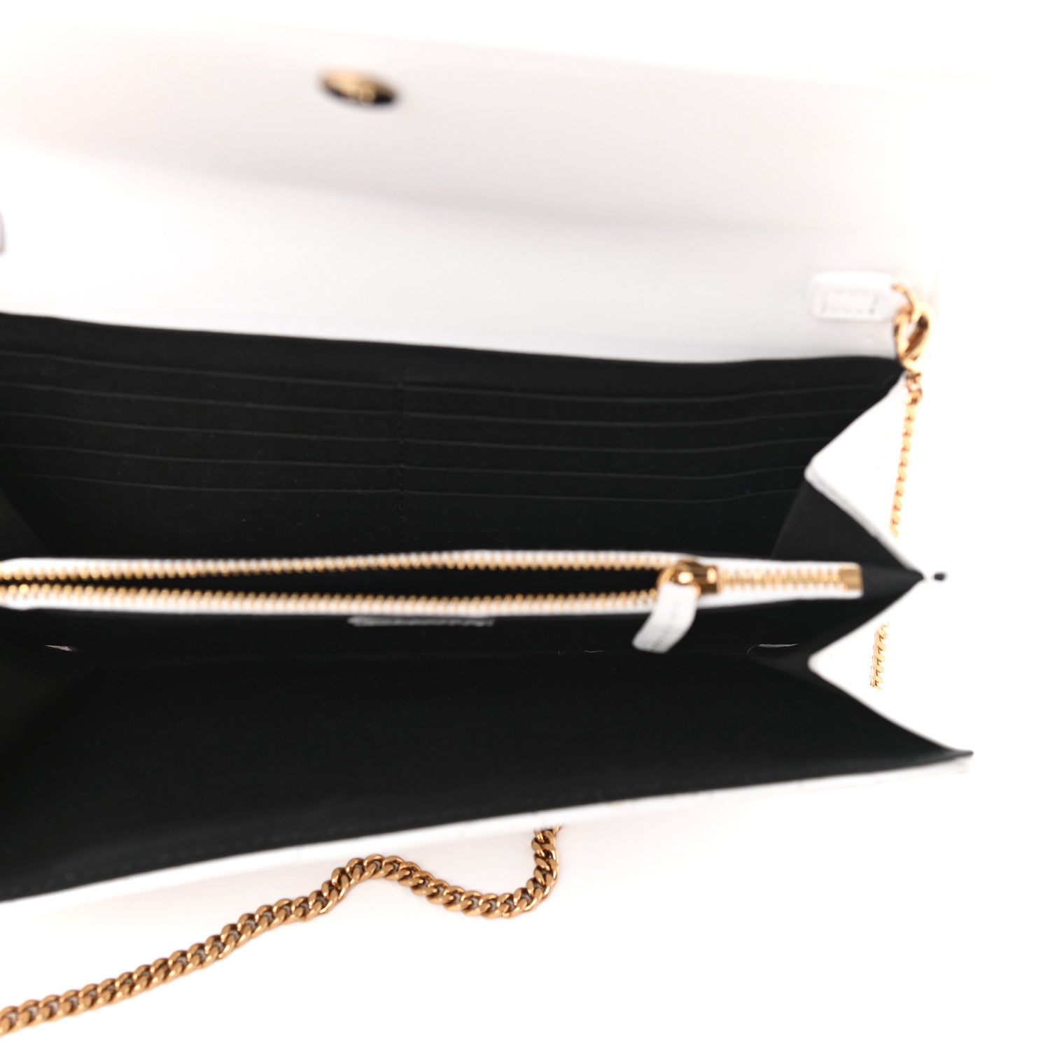 Versace Lambskin Quilted Medusa Wallet On Chain Crossbody White 5 of 8