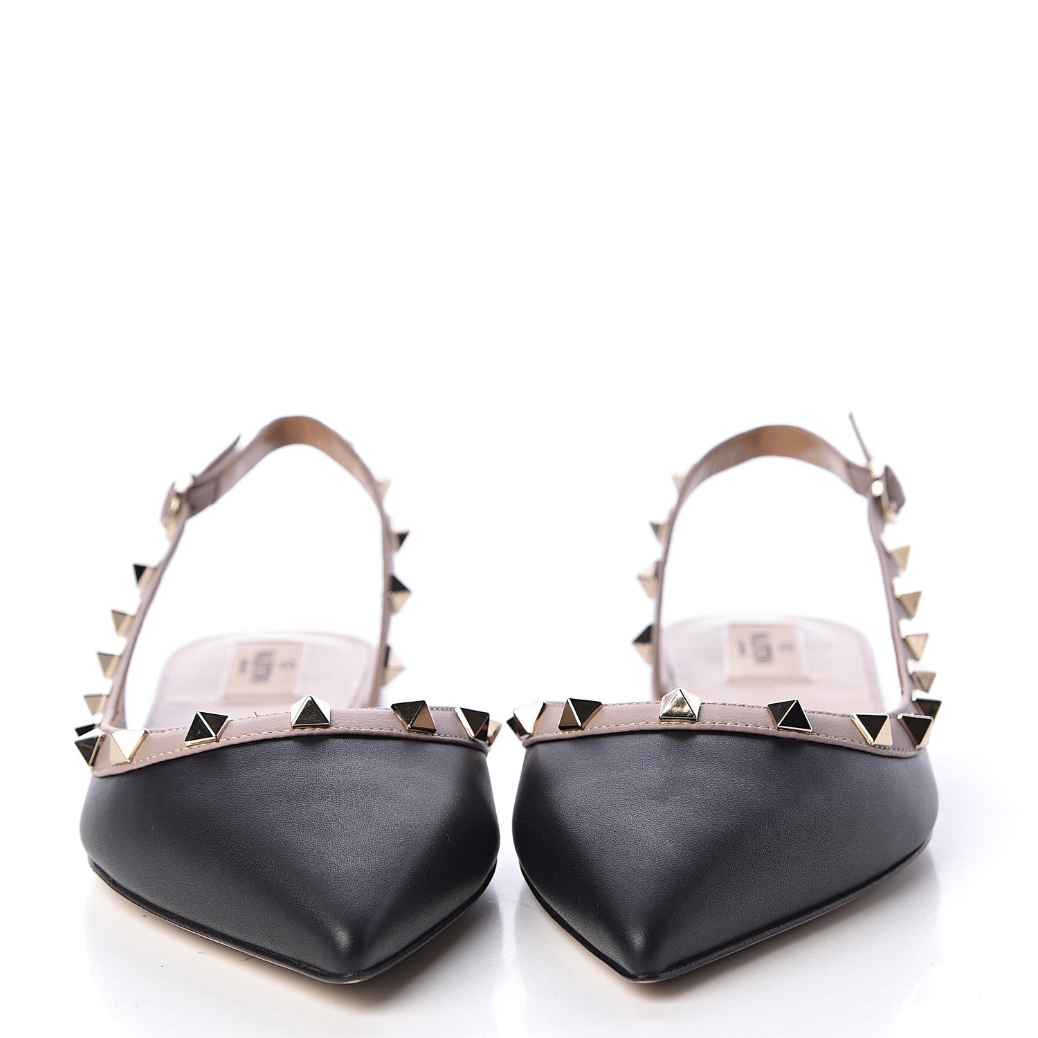 Valentino Garavani Nappa Rockstud Slingback Flats 39 Black Poudre 2 of 11