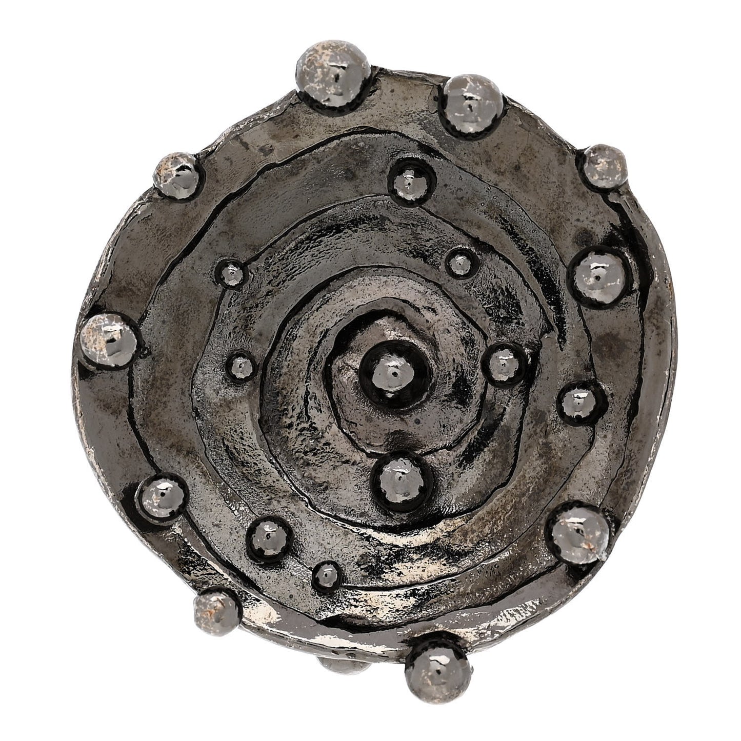 Metal Ring 54 7 Gunmetal Black