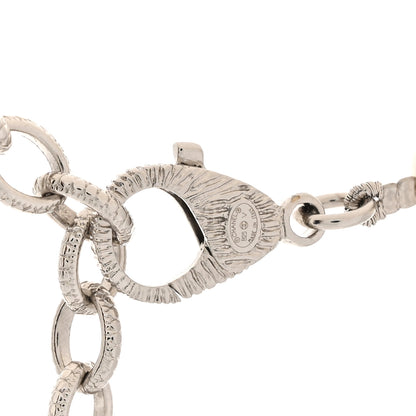 Chanel Pearl Crystal CC Choker Necklace Silver Pearly White 4 of 5
