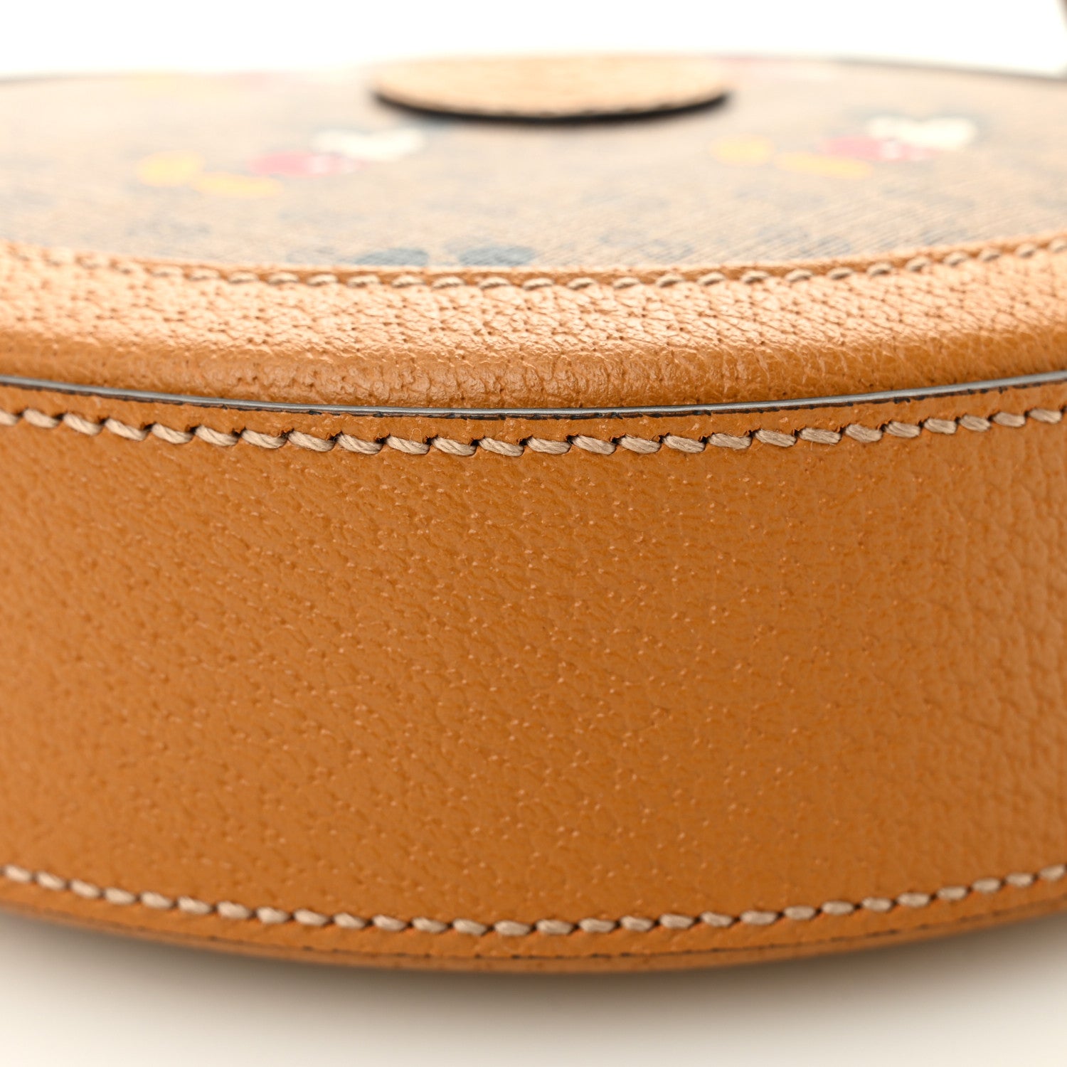 Gucci X DISNEY Mini Vintage GG Supreme Monogram Mickey Mouse Round Shoulder Bag Beige Vintage Sun Oil 10 of 11