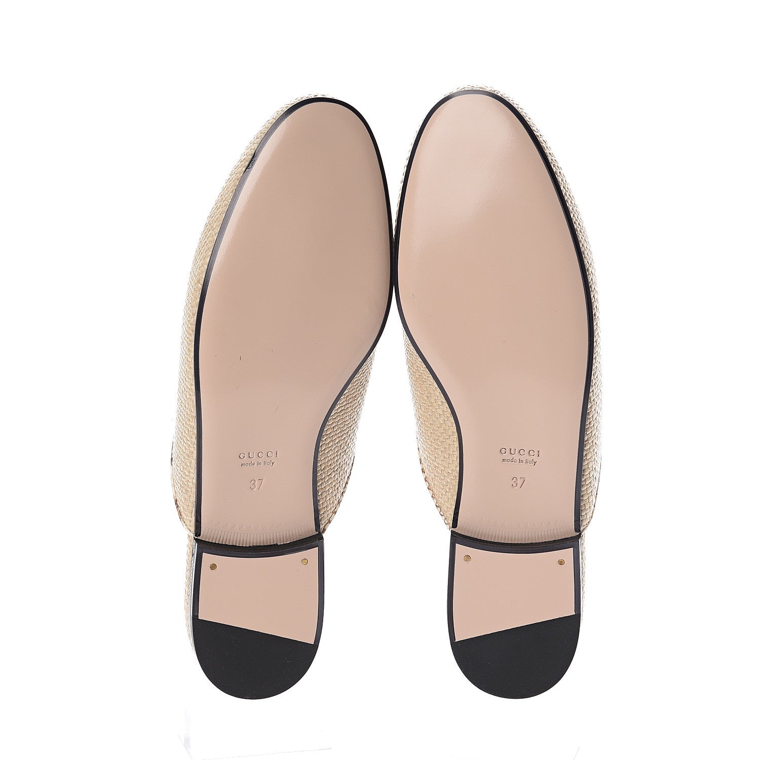 Gucci Straw Elaphe Womens Princetown Slippers 37 Natural Cream Brown 7 of 7