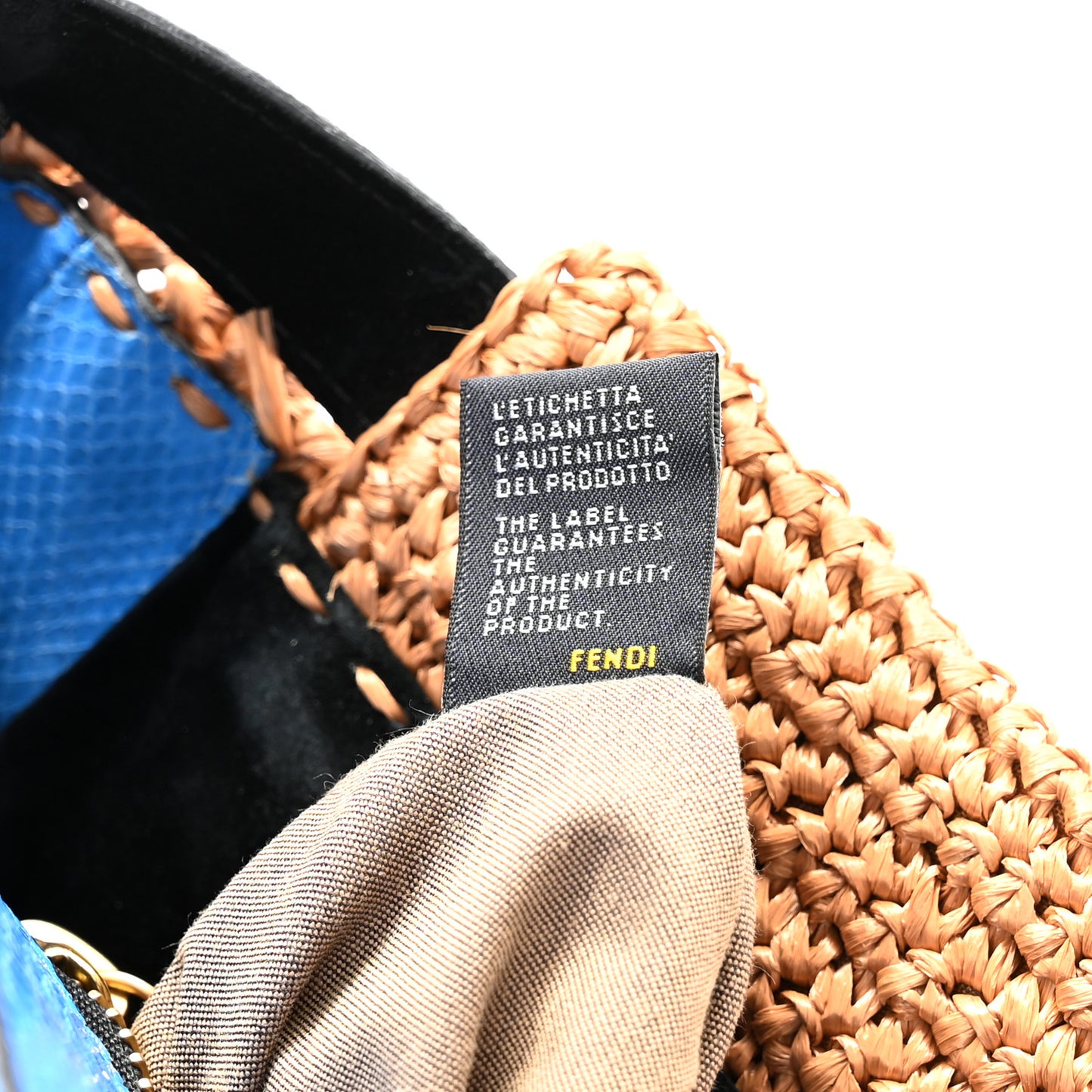 Raffia Snakeskin Large Peekaboo X-Tote Miele Bluette