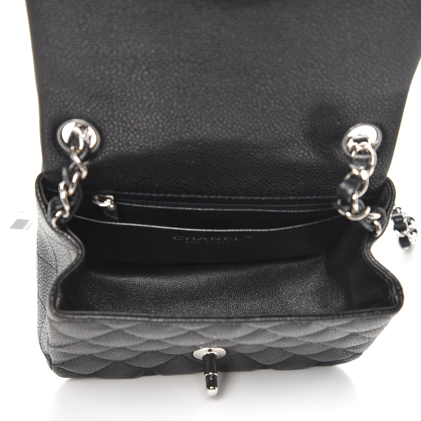 Caviar Quilted Mini Square Flap Black