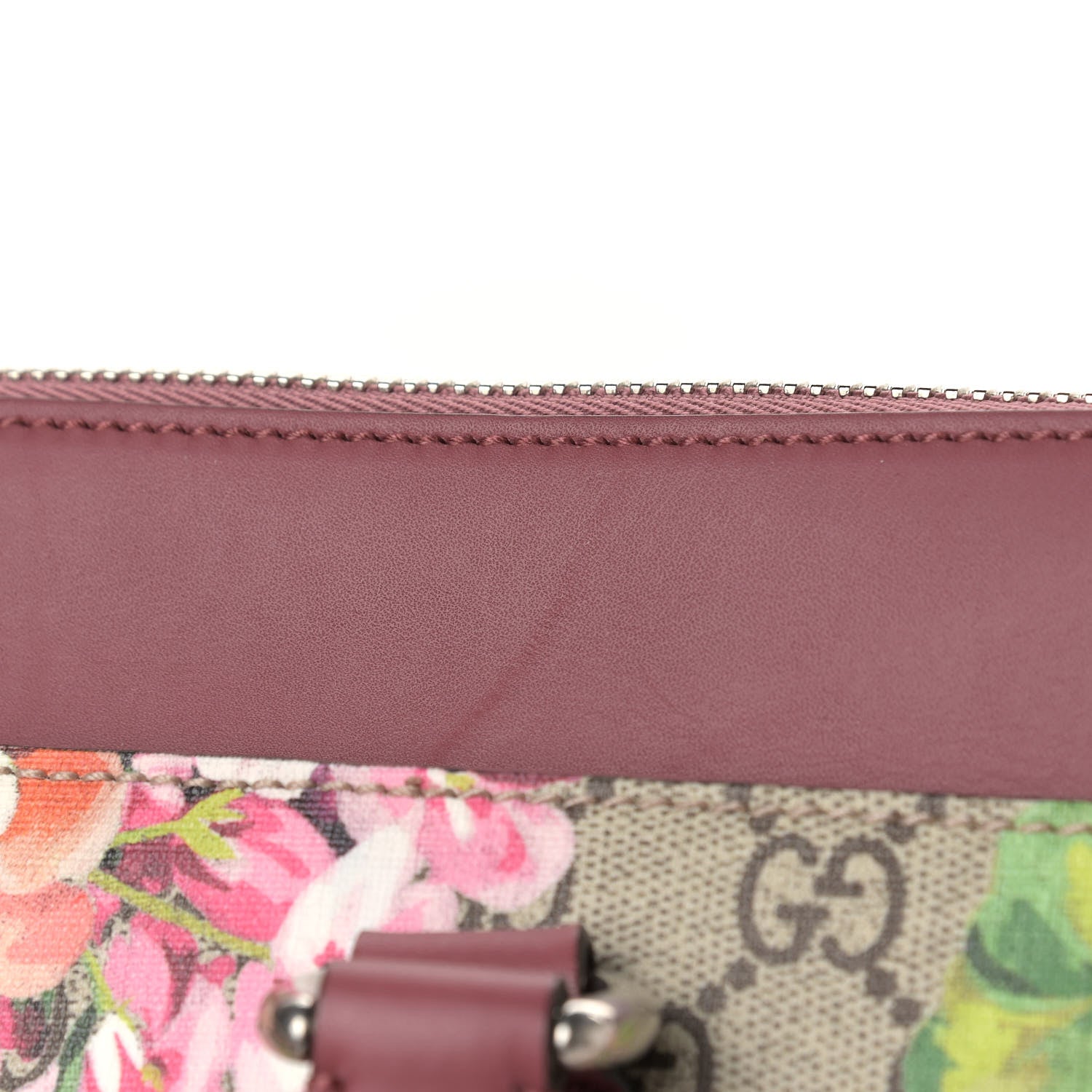 Gucci GG Supreme Monogram Blooms Large Zip Top Tote Beige Multicolor Dry Rose 10 of 11