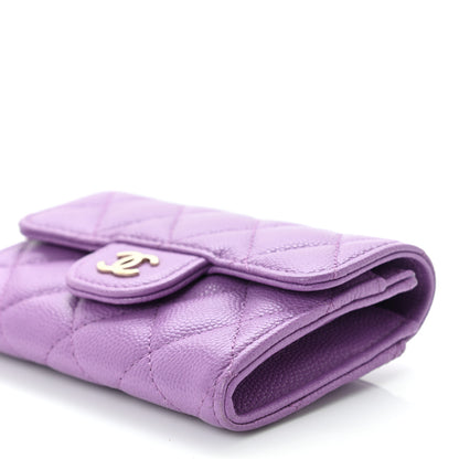 Chanel Caviar Quilted Flap Card Holder Wallet Purple 11 of 11