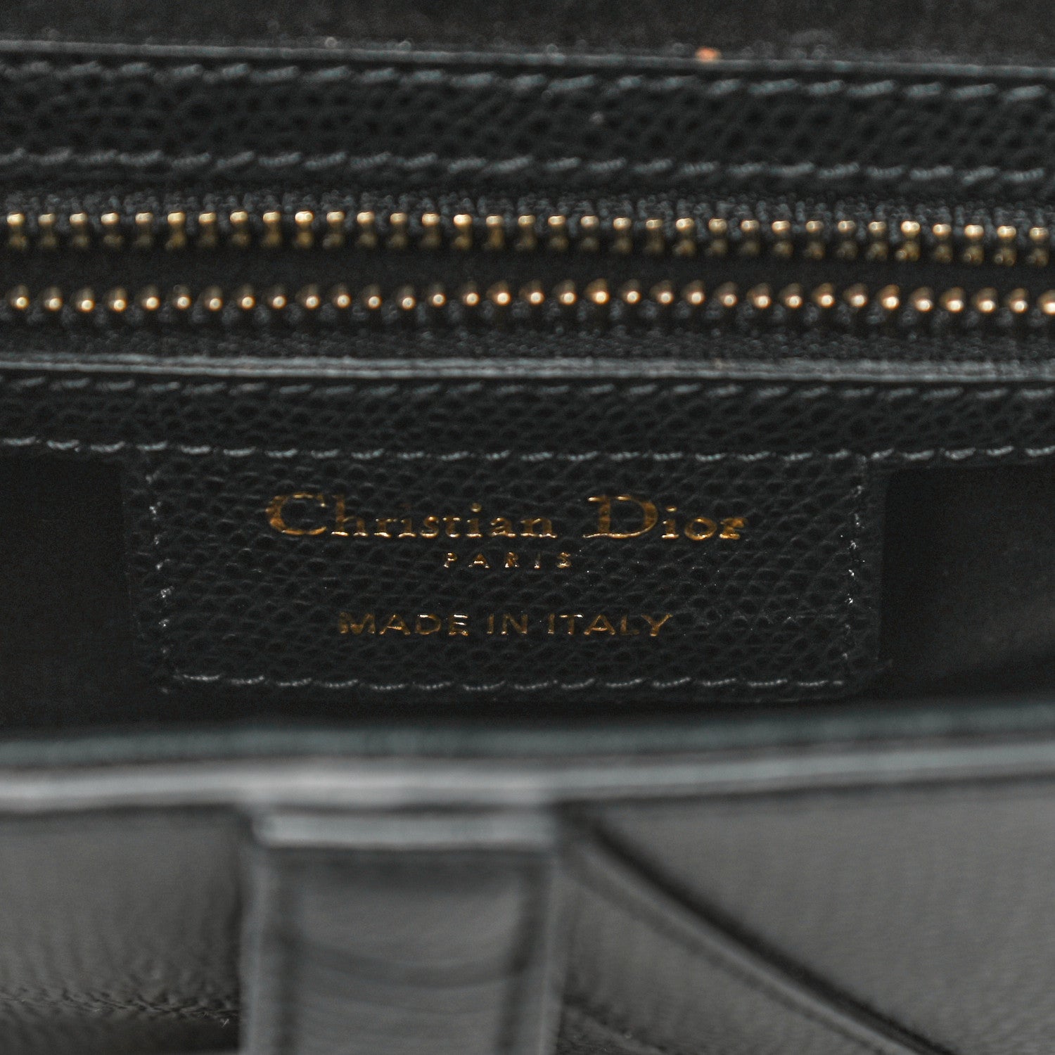 Christian Dior Grained Calfskin Saddle Bag Black 6 of 14