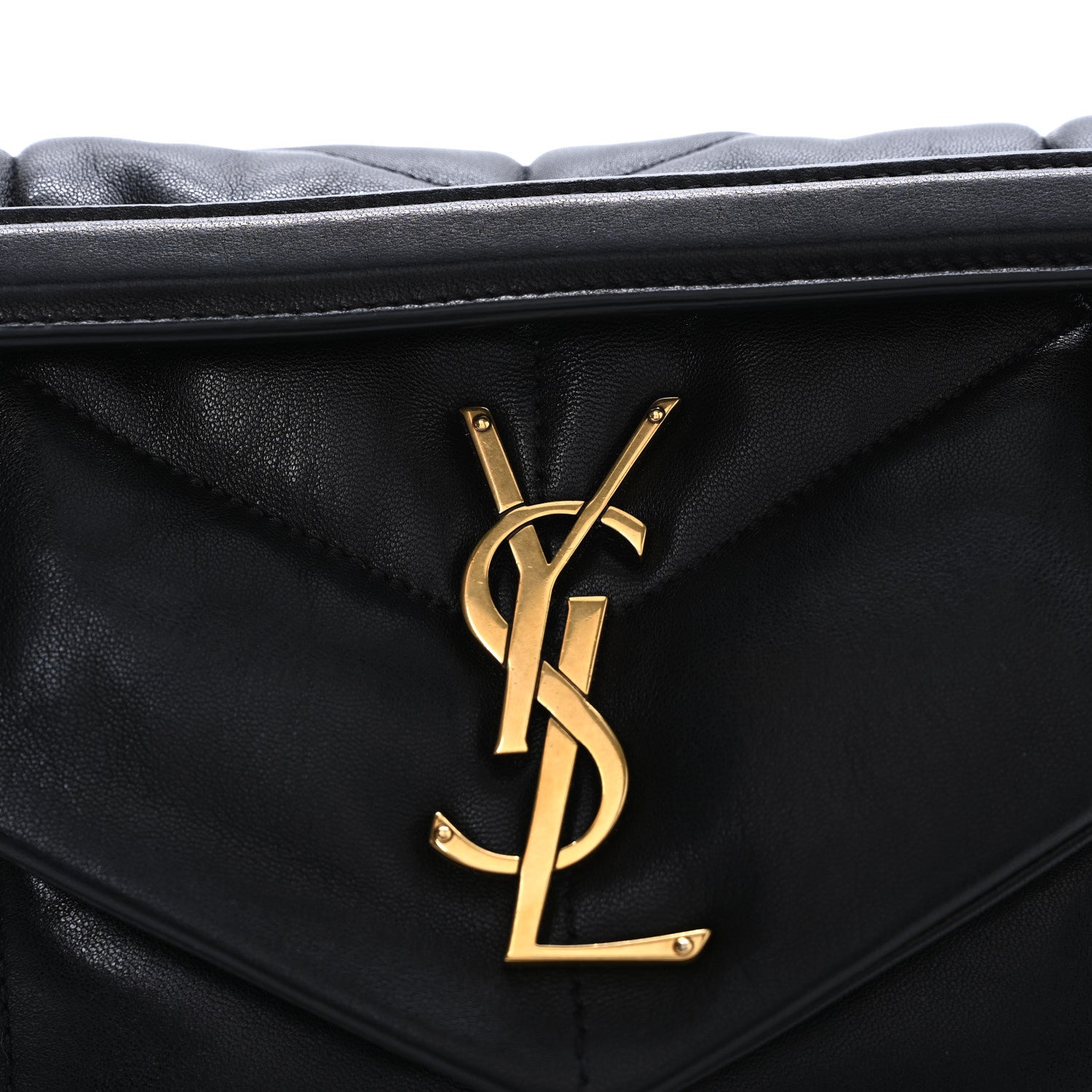 Saint Laurent Lambskin Quilted Small Loulou Puffer Monogram Chain Satchel Black 8 of 10
