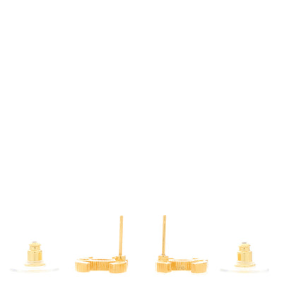 Chanel Metal Textured CC Earrings Gold 4 of 5