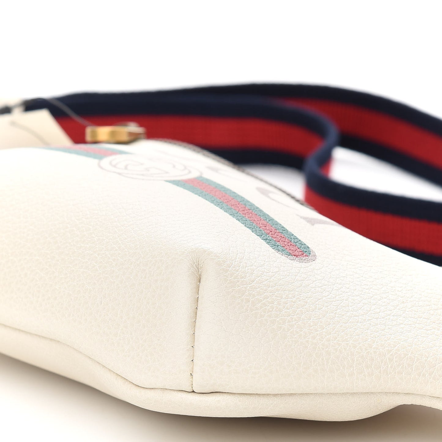 Grained Calfskin Small Logo Belt Bag White