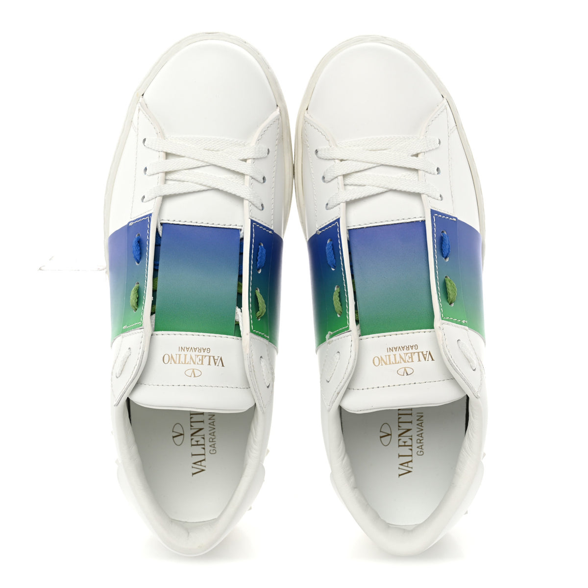 Calfskin Rockstud Untitled Open Sneakers 40  Multicolor White