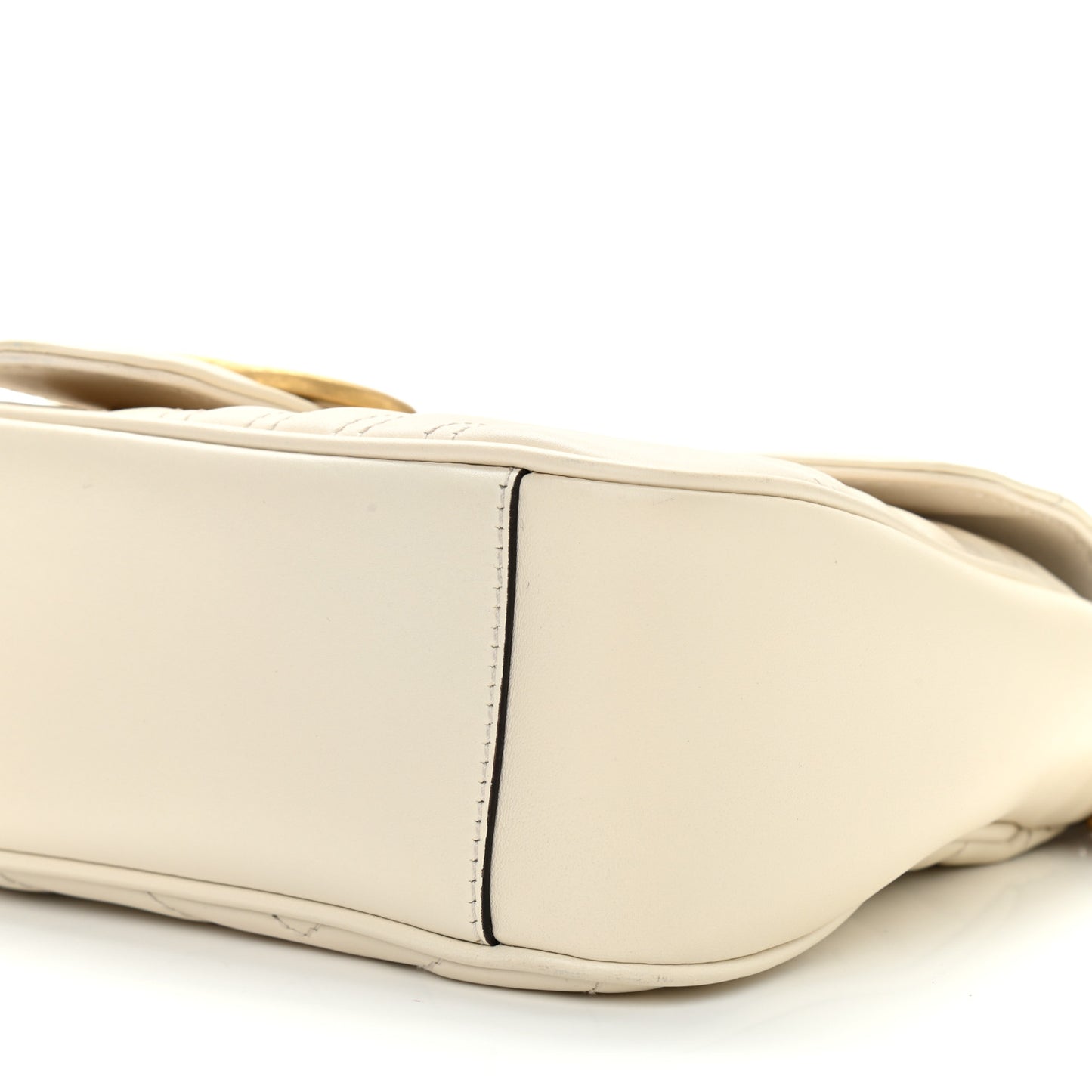 Calfskin Matelasse Small GG Marmont Shoulder Bag White