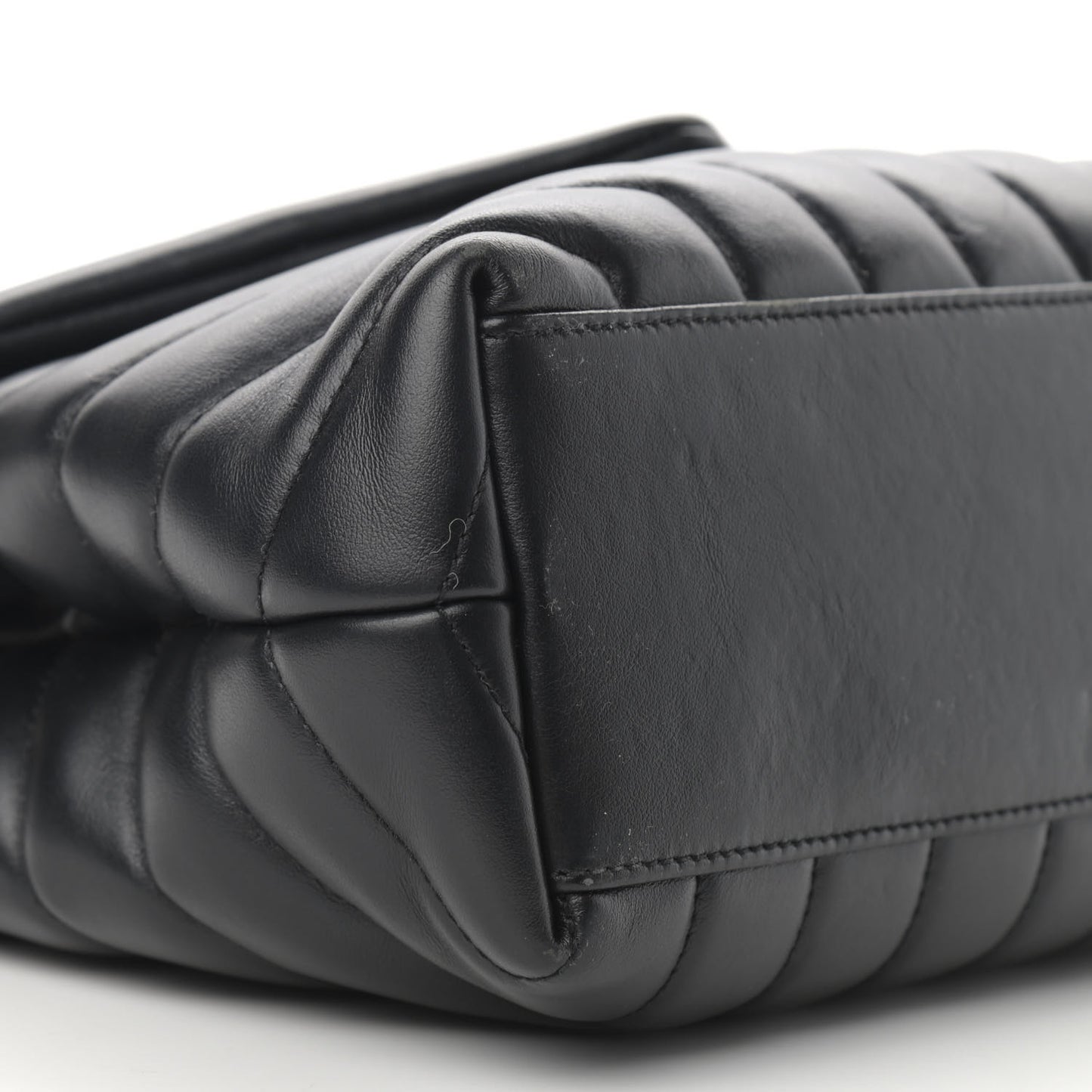 Calfskin Y Quilted Monogram Small Loulou Chain Satchel Black