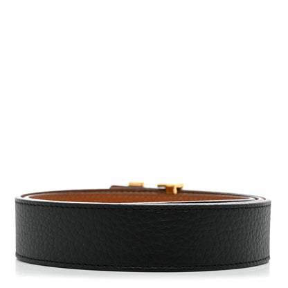 Louis Vuitton Taurillon Calfskin 30mm LV Initiales Reversible Belt 80 32 Black 4 of 8