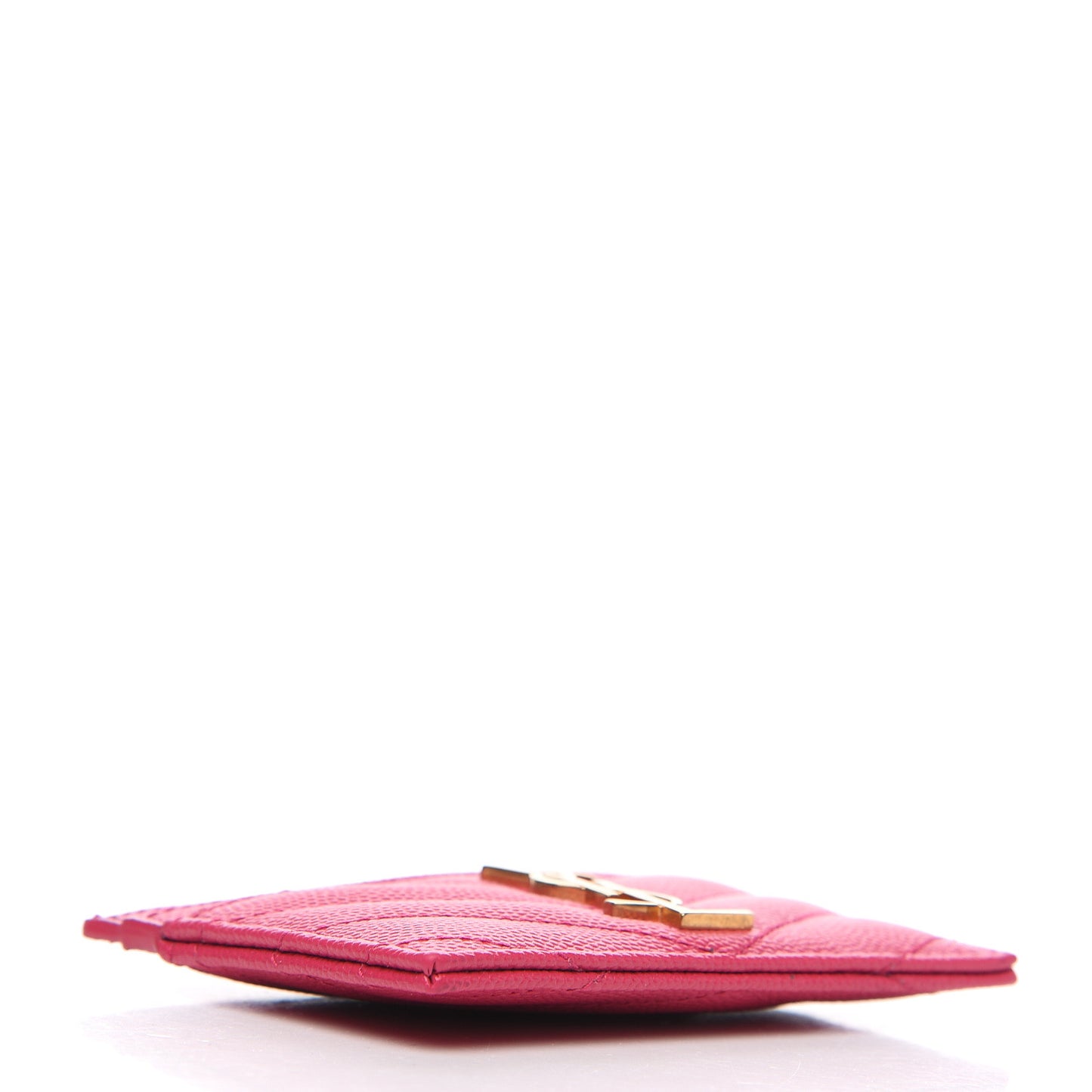 Grain De Poudre Matelasse Chevron Monogram Credit Card Case Fresh Fuxia