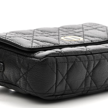Christian Dior Supple Calfskin Cannage Caro Pouch with Chain Black 9 of 11