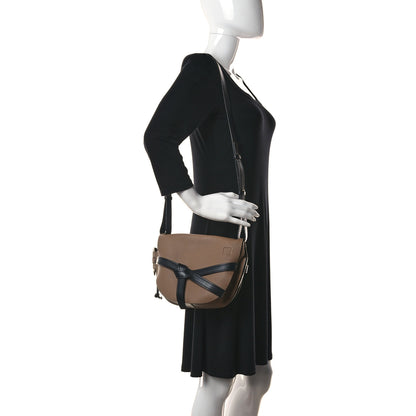 Loewe Grained Calfskin Small Gate Crossbody Bag Mocca Black 2 of 9