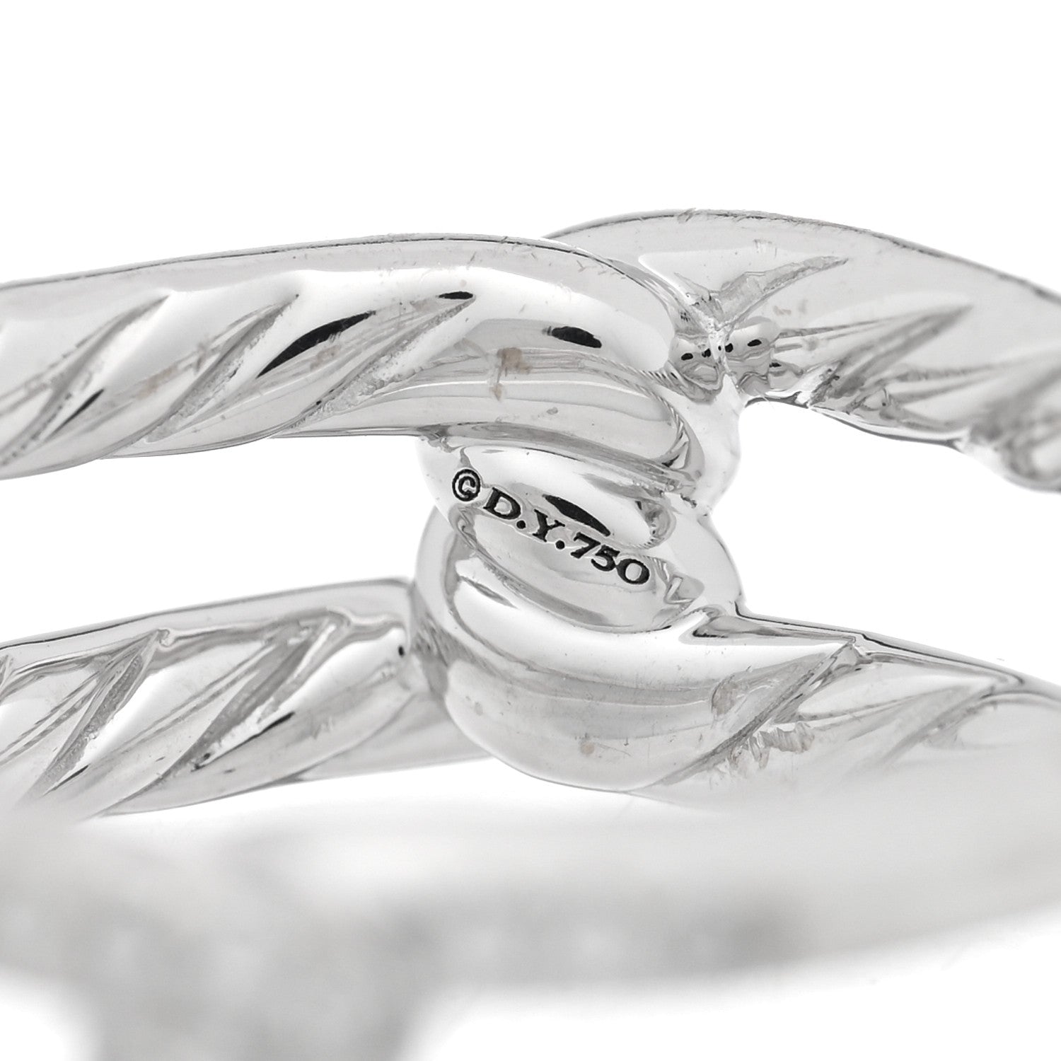 David Yurman 18K White Gold Diamond 6.5mm Continuance Band Ring 54 7 4 of 4