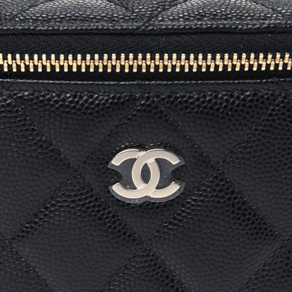 Chanel Caviar Quilted Mini Vanity Case With Chain Black 5 of 5