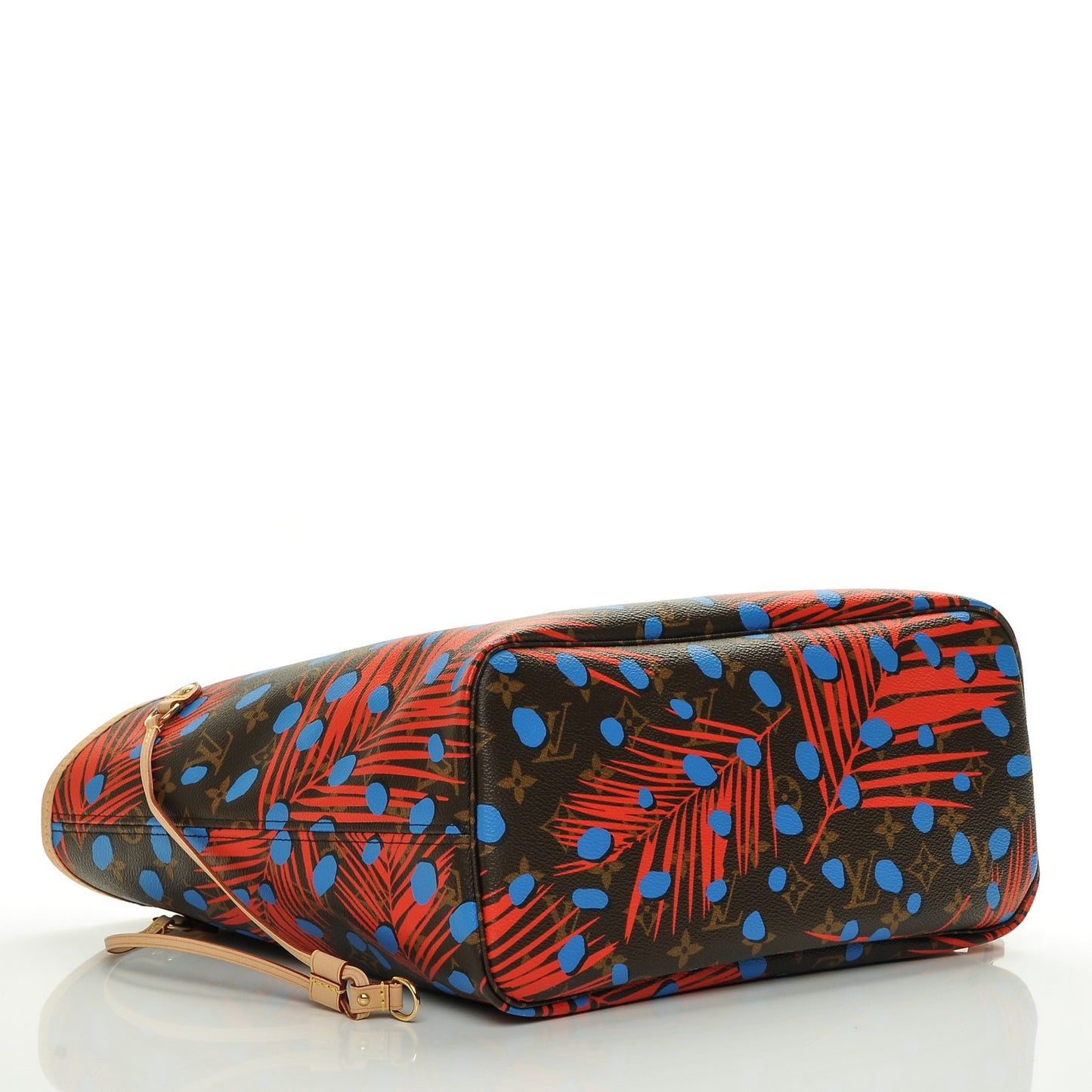Monogram Jungle Dots Neo Neverfull MM Coquelicot Denim