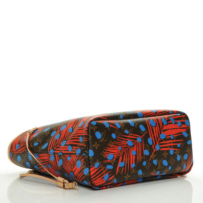 Louis Vuitton Monogram Jungle Dots Neo Neverfull MM Coquelicot Denim 4 of 7