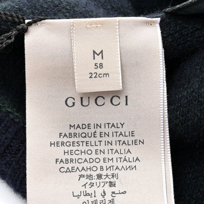 Gucci Cashmere Jacquard Monogram Jumbo GG Canvy Hat Beanie Hat M Blue Ivory 5 of 6