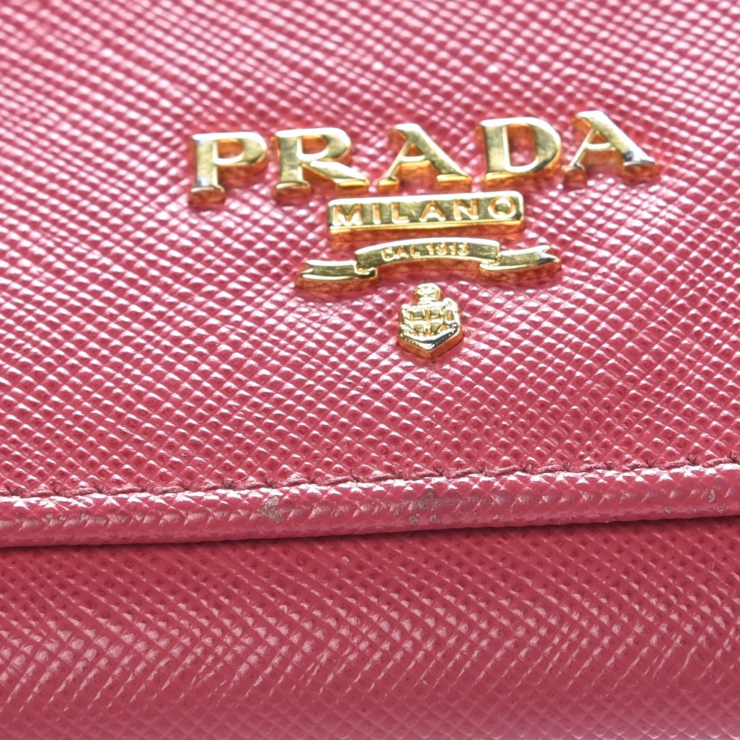 Prada Saffiano Metal Continental Flap Wallet Peonia 5 of 13