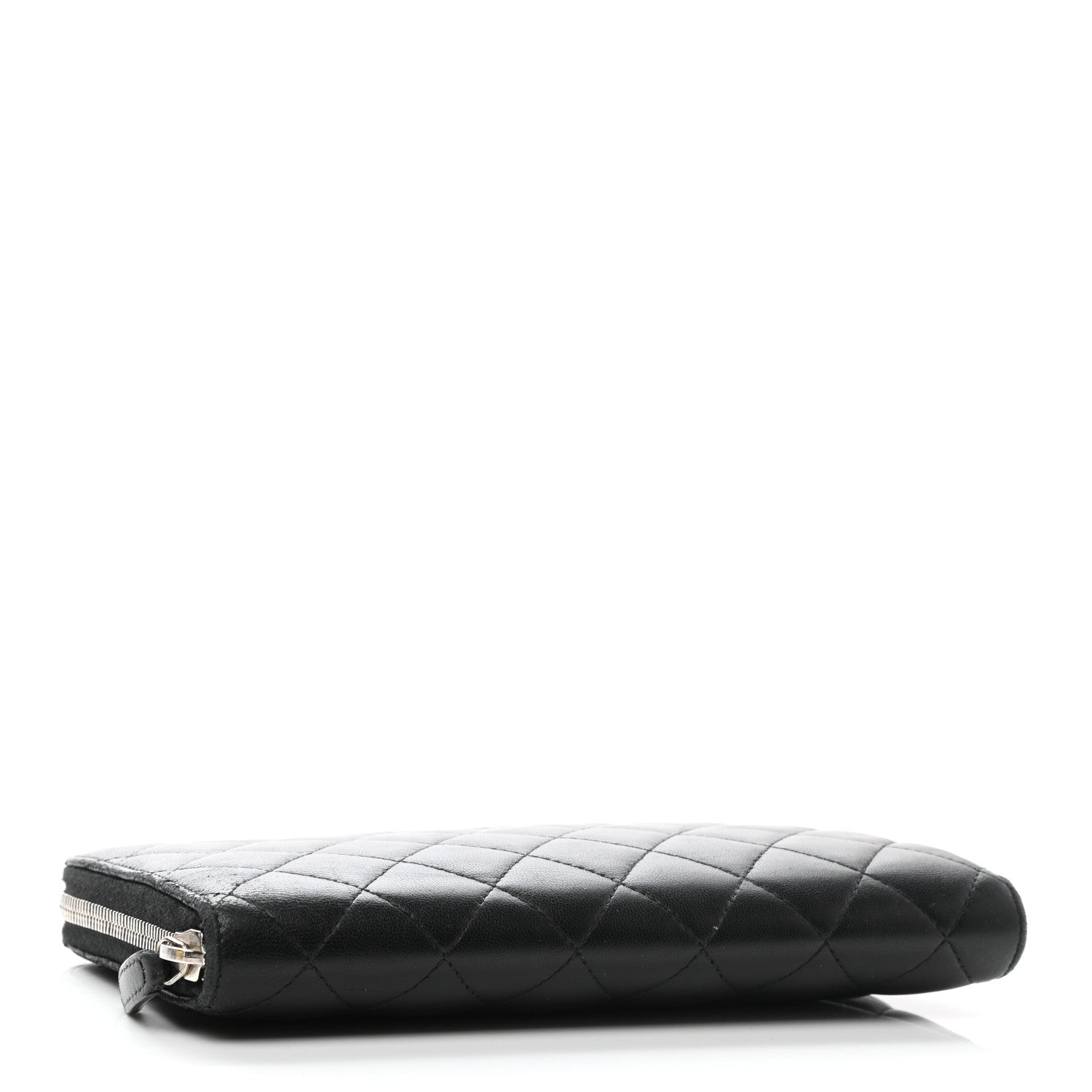 Chanel Lambskin Quilted Large Zip Around Organizer Wallet Black 4 of 12