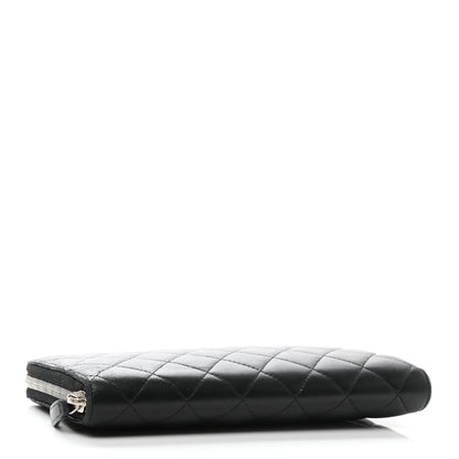Chanel Lambskin Quilted Large Zip Around Organizer Wallet Black 4 of 12