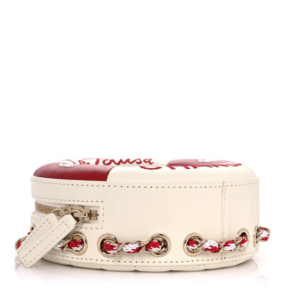 Chanel Lambskin Coco Lifesaver Round Bag Red White 4 of 11