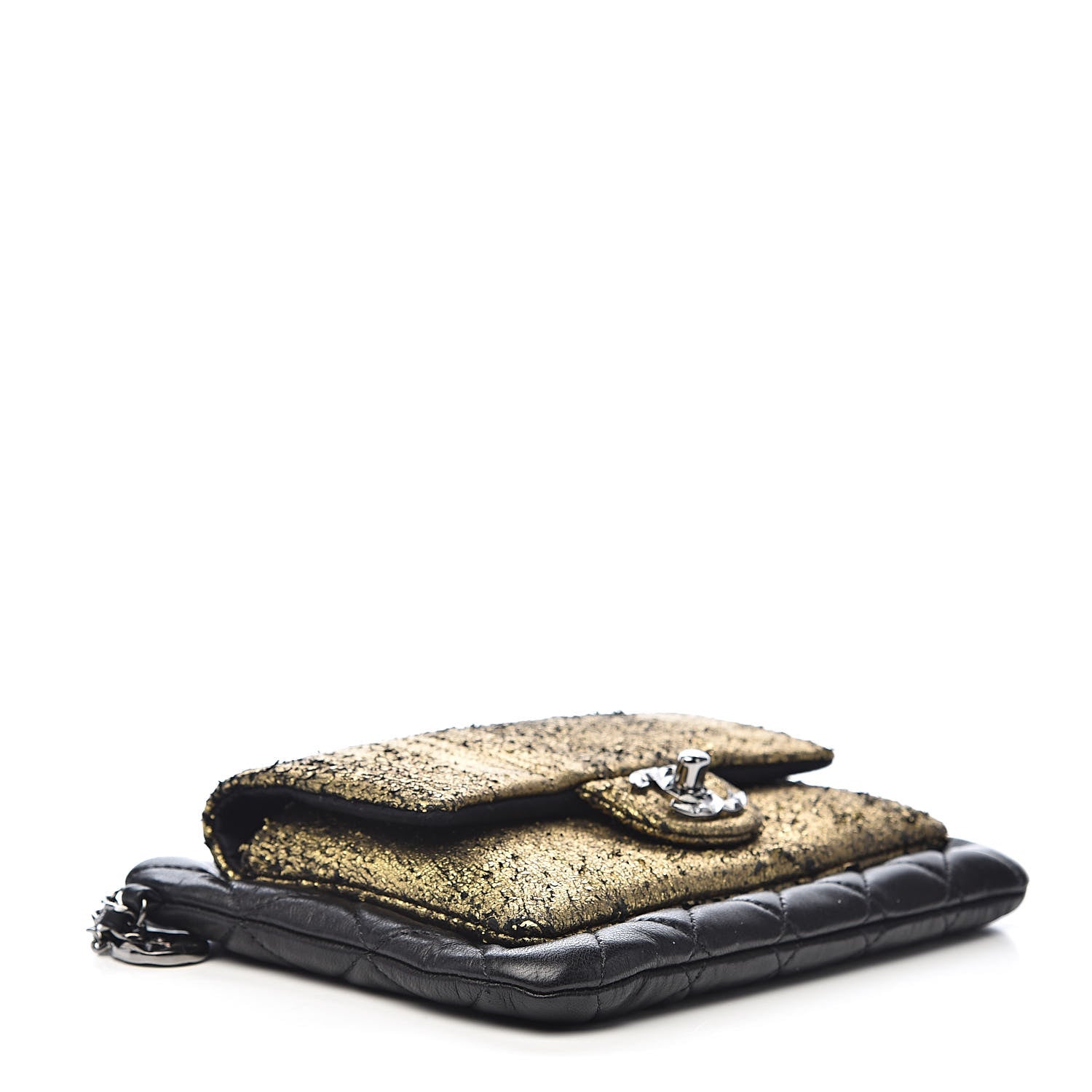 Chanel Lambskin Mineral Nights Wristlet Gold Black 4 of 11
