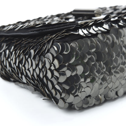 Tom Ford Paillette Embellished Large Natalia Chain Bag Dark Silver Black 6 of 9