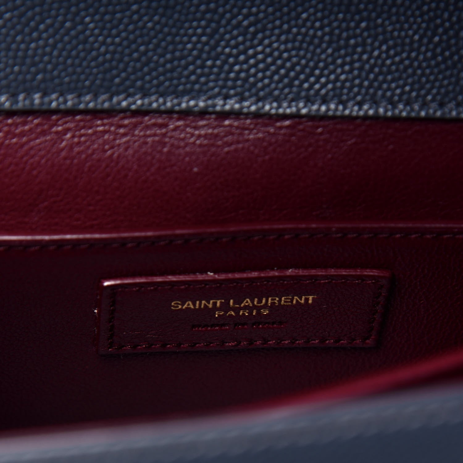 Saint Laurent Grain de Poudre Medium Classic Monogram Cassandra Top Handle Deep Marine 7 of 10