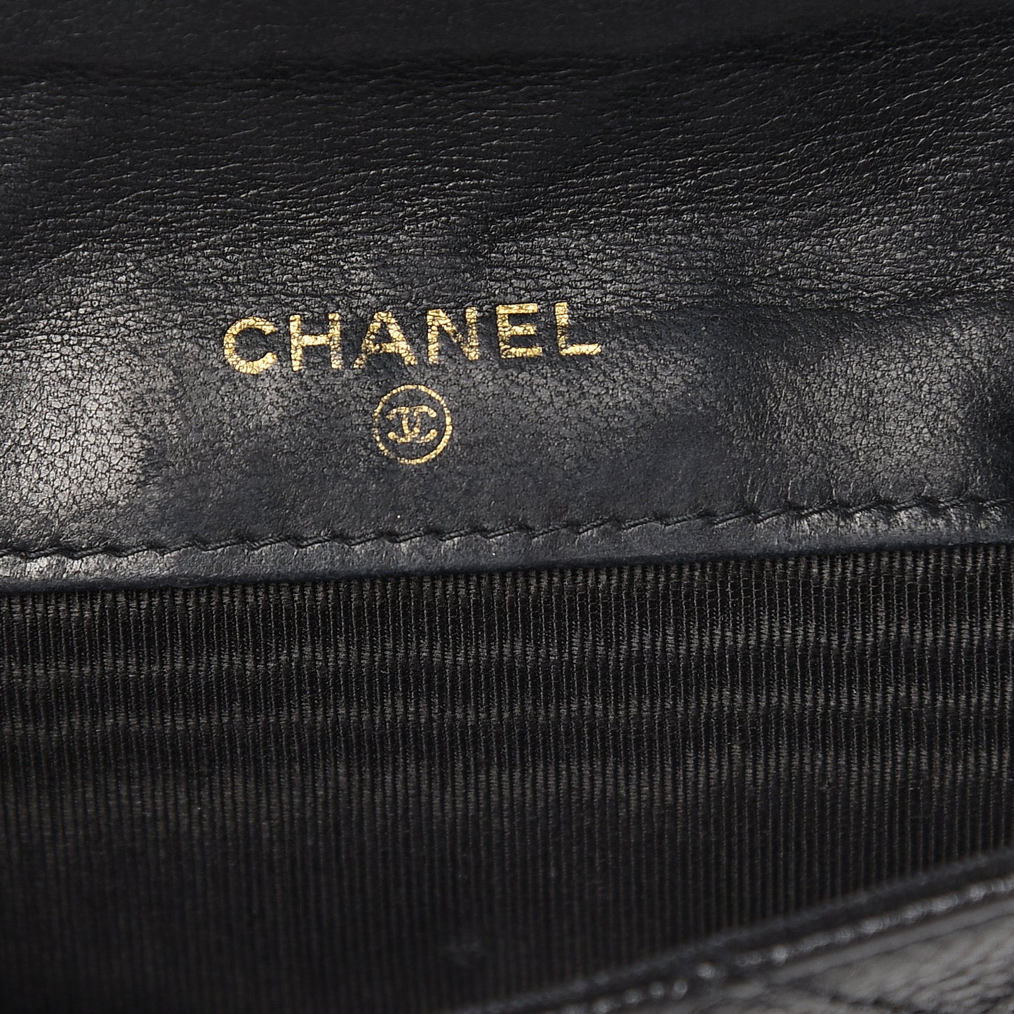 Caviar Stitched Compact French Flap Wallet Black