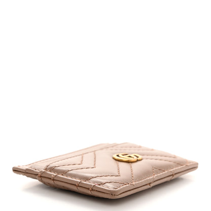Gucci Calfskin Matelasse GG Marmont Card Holder Porcelain Rose 4 of 8