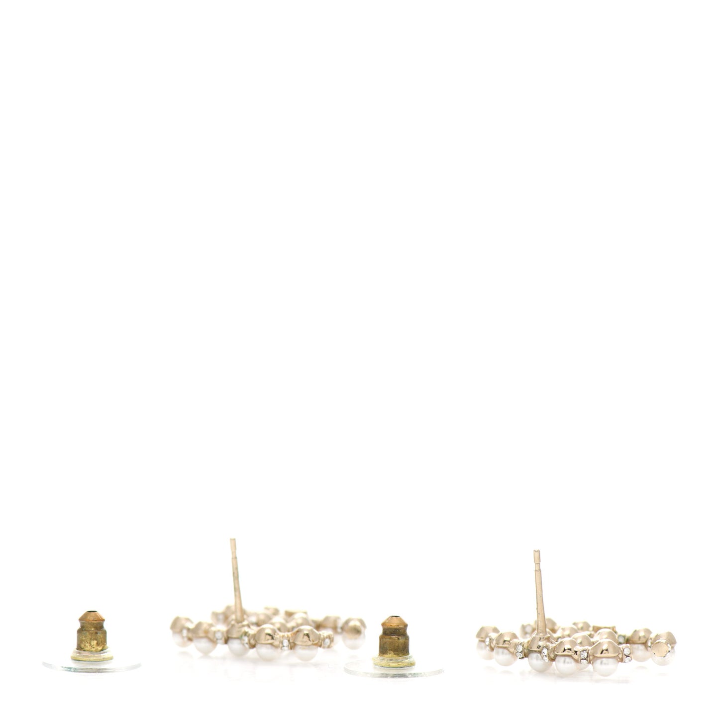 Pearl Crystal Nefertiti CC Earrings Gold