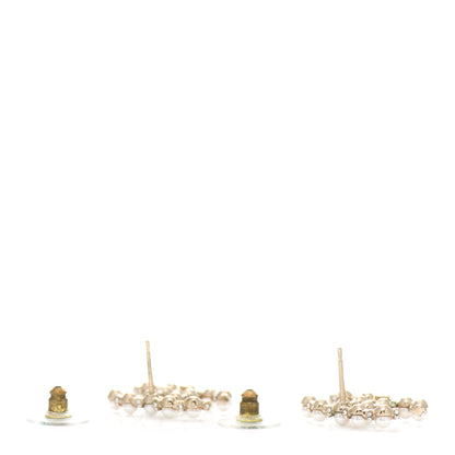 Chanel Pearl Crystal Nefertiti CC Earrings Gold 3 of 5