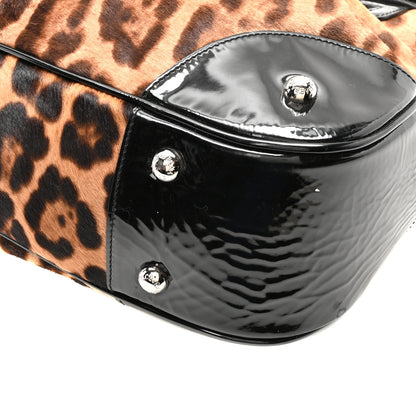 Dolce & Gabbana Calf Hair Leopard Print Patent Miss Silky Satchel Naturale 10 of 10