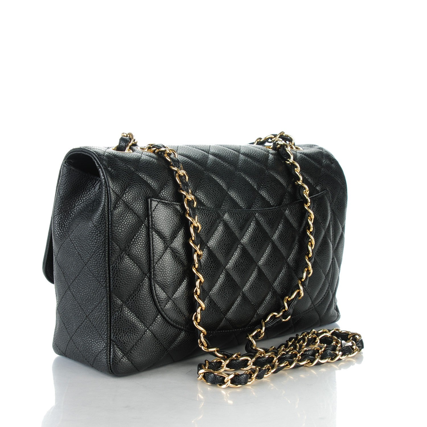Chanel Caviar Quilted Jumbo Single Flap Black 3 of 8