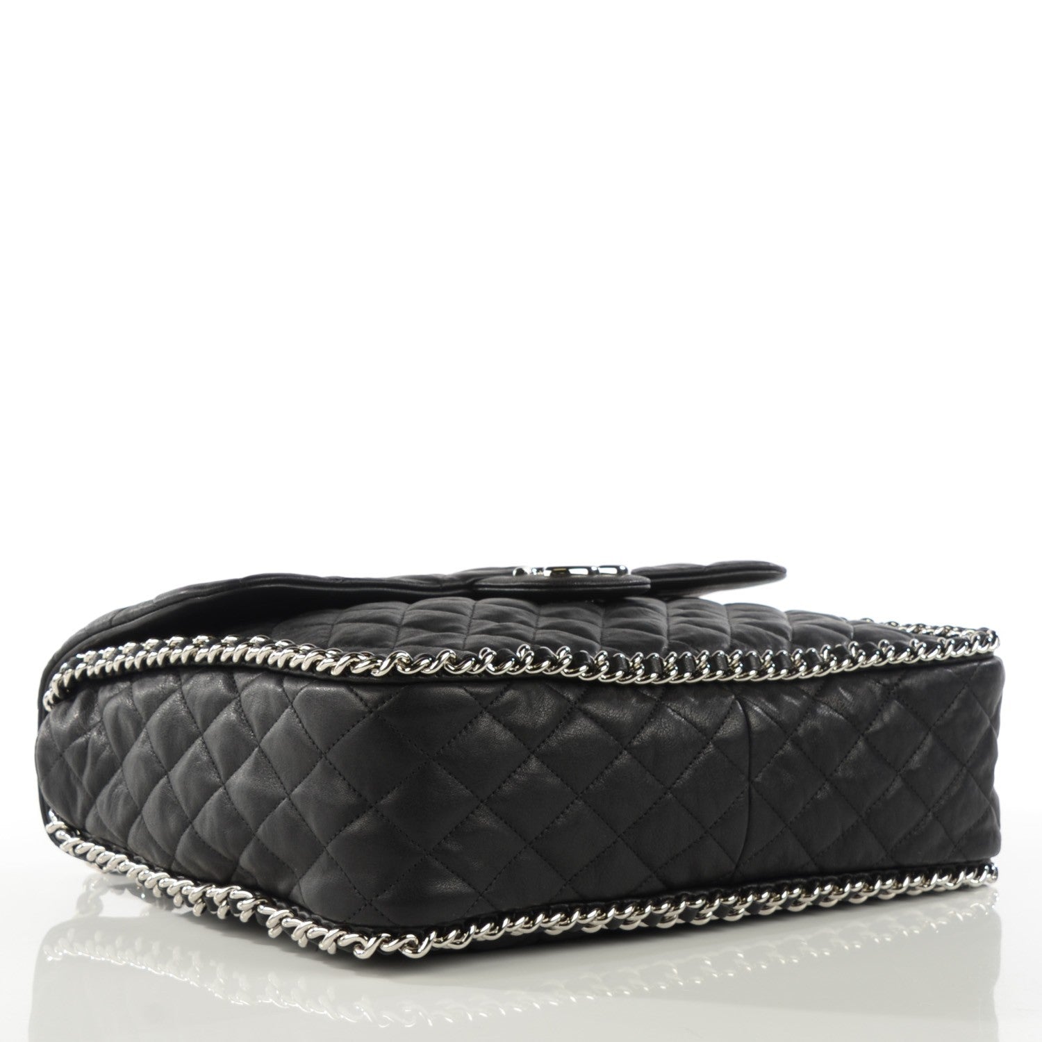 Chanel Washed Lambskin Quilted Maxi Chain Around Flap Black 4 of 7