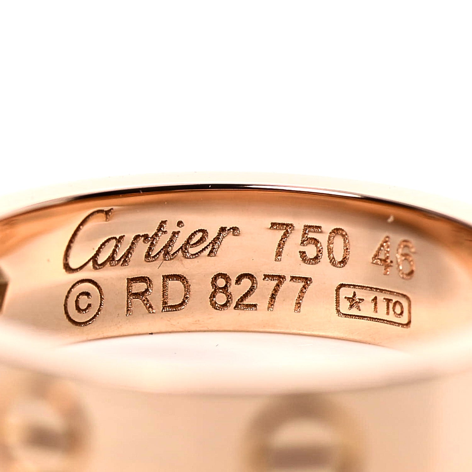 Cartier 18K Pink Gold Diamond 4mm LOVE Wedding Band Ring 46 3.75 4 of 5