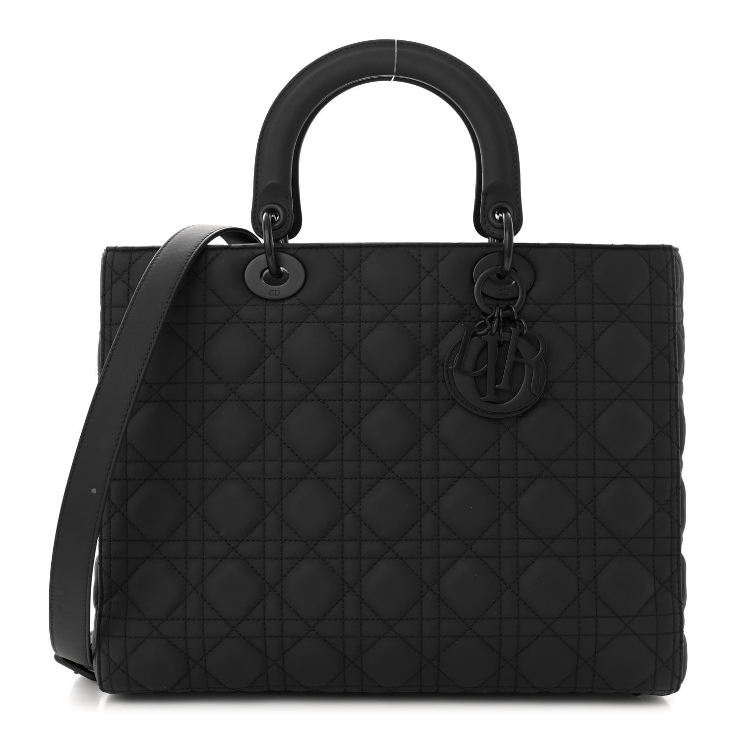 Christian Dior Ultra Matte Calfskin Cannage Large Lady Dior Black 1 of 11