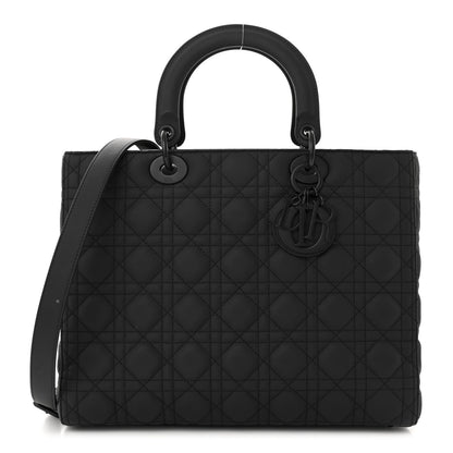 Christian Dior Ultra Matte Calfskin Cannage Large Lady Dior Black 1 of 11