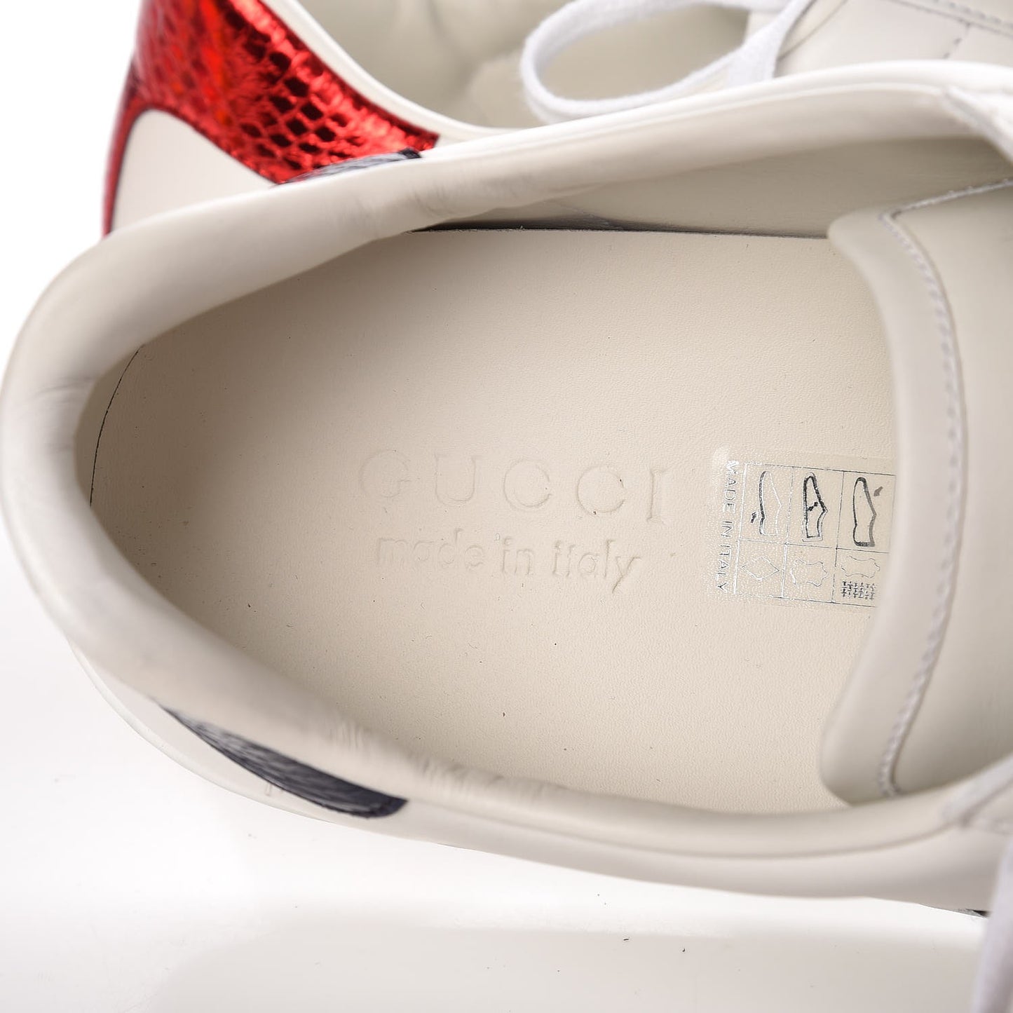 Calfskin Ayers Web Blind for Love Embroidered Mens Ace Sneakers 10 White