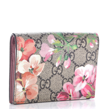 Gucci GG Supreme Monogram Blooms Card Case Beige Multicolor Dry Rose 3 of 10