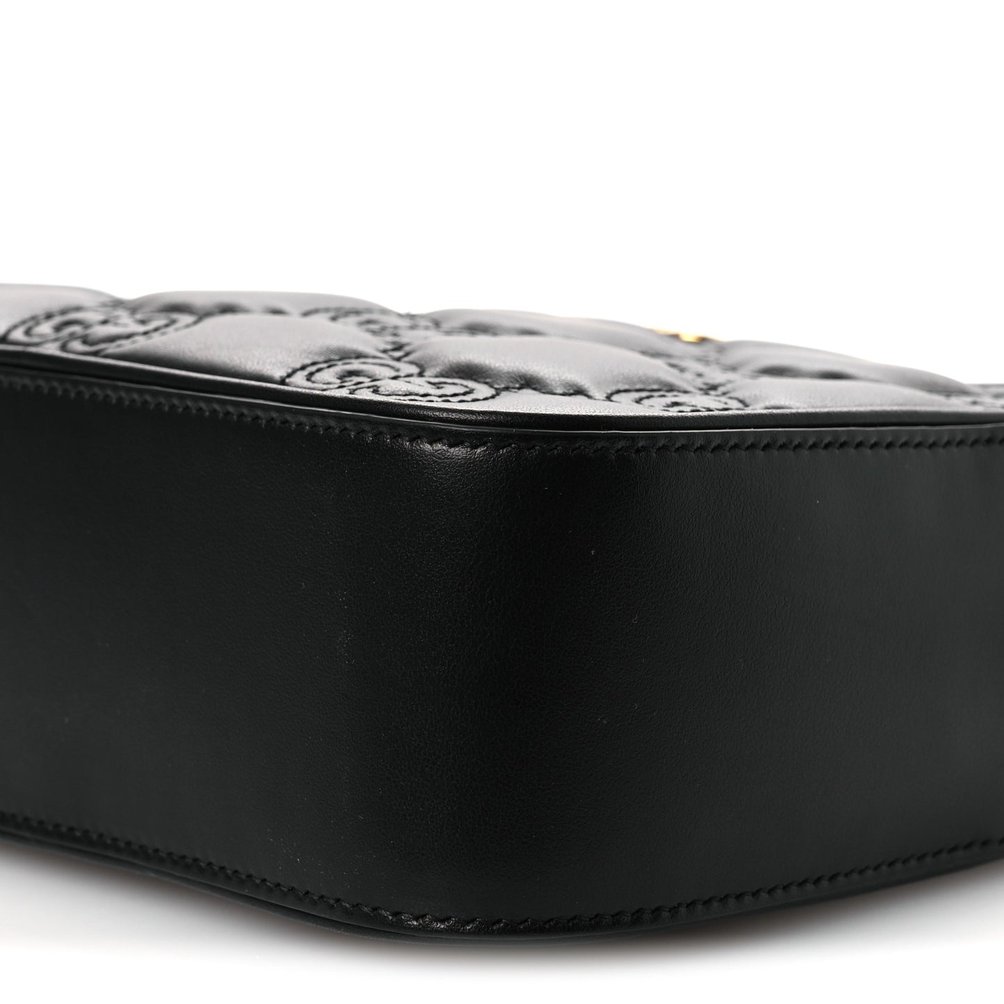 Calfskin GG Matelasse Shoulder Bag Black Natural